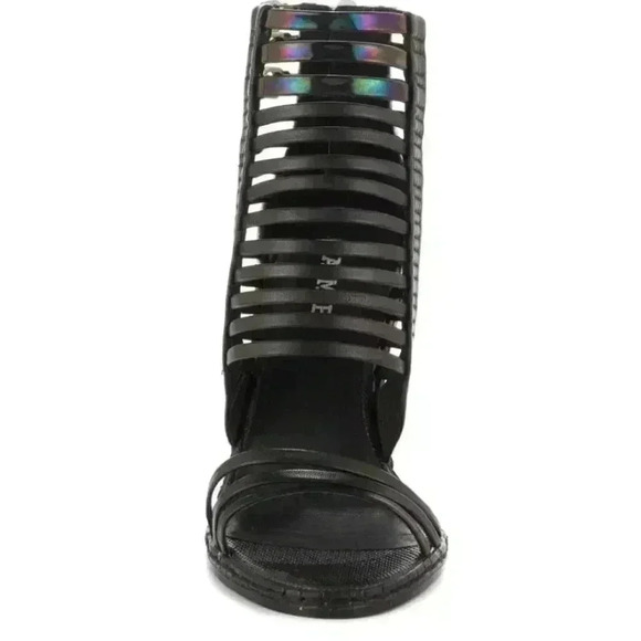 L.A.M.B. Women's Brook Dress Sandal, Black/Pink sz 6 - Picture 3 of 14